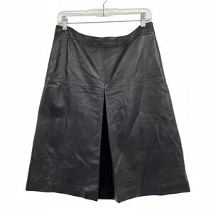 Halogen Black Leather Midi Skirt | Women’s Regular 10